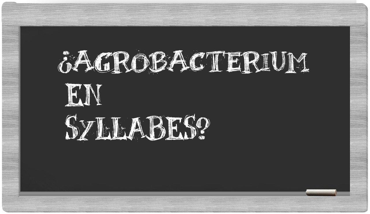 Agrobacterium in syllables