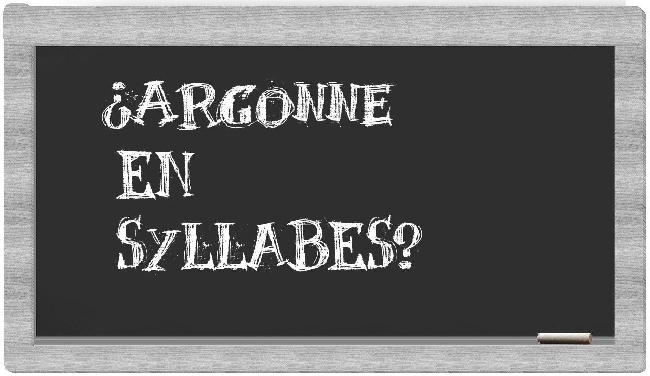 ¿Argonne en sílabas?