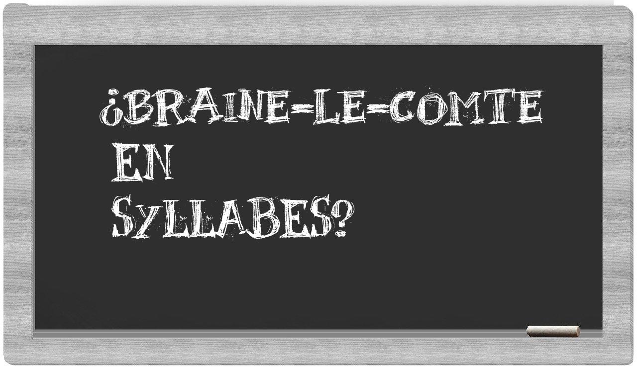 ¿Braine-le-Comte en sílabas?