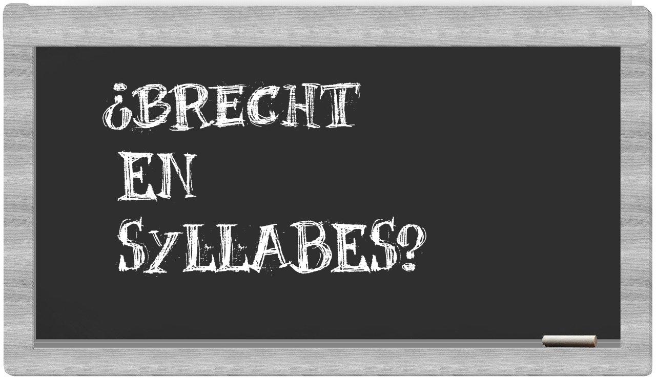 ¿Brecht en sílabas?