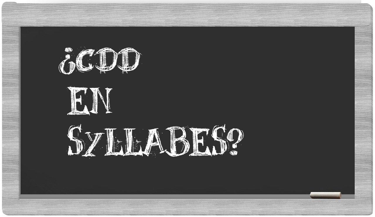 ¿CDD en sílabas?