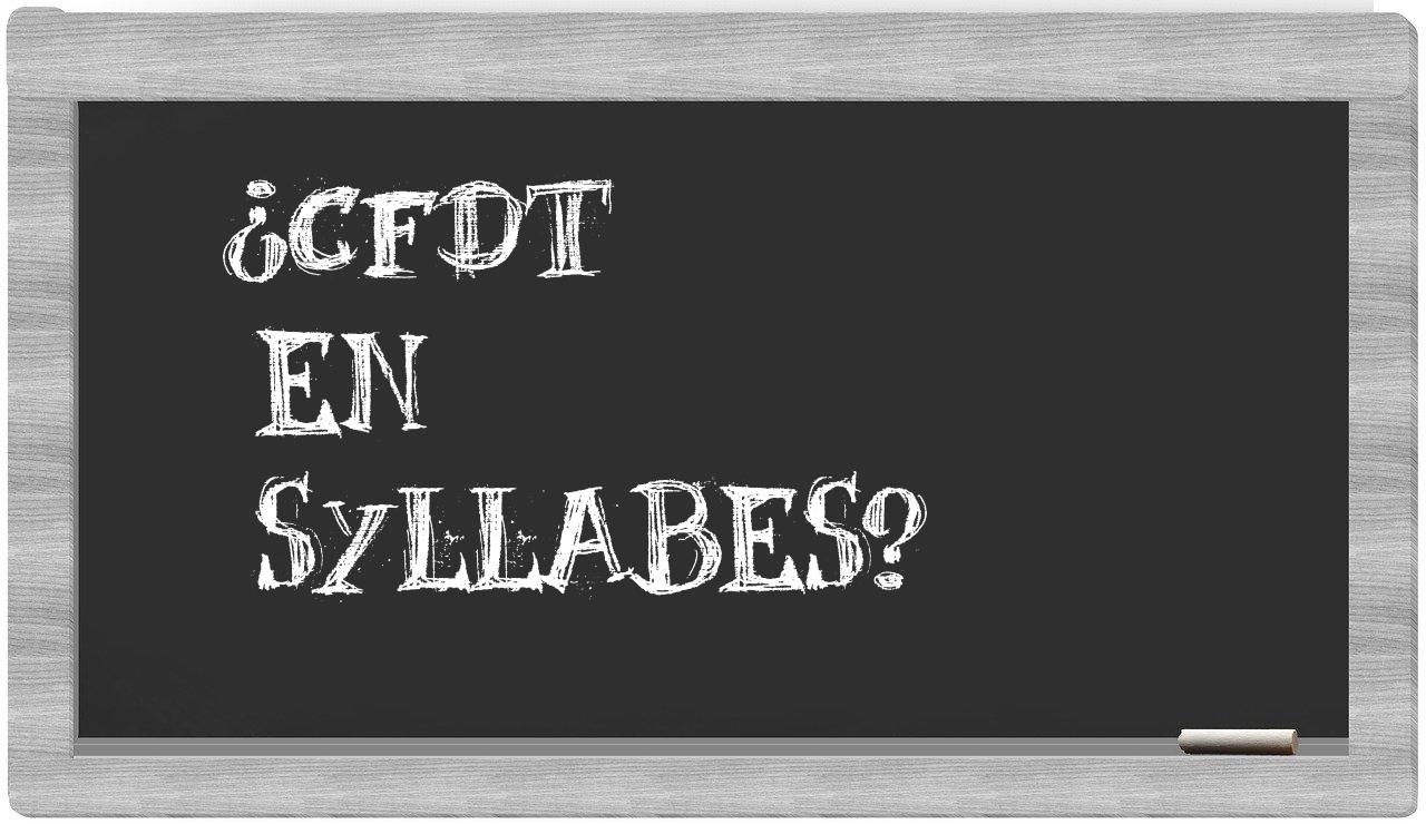 ¿CFDT en sílabas?