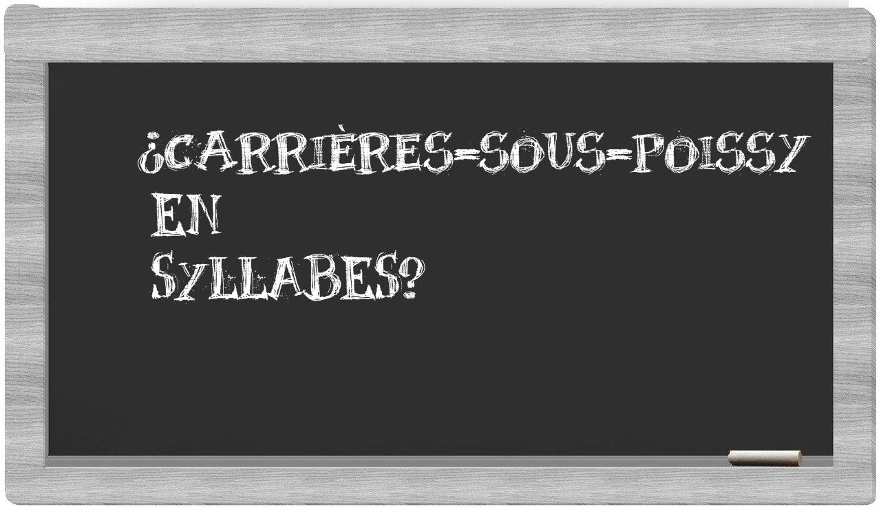 ¿Carrières-sous-Poissy en sílabas?