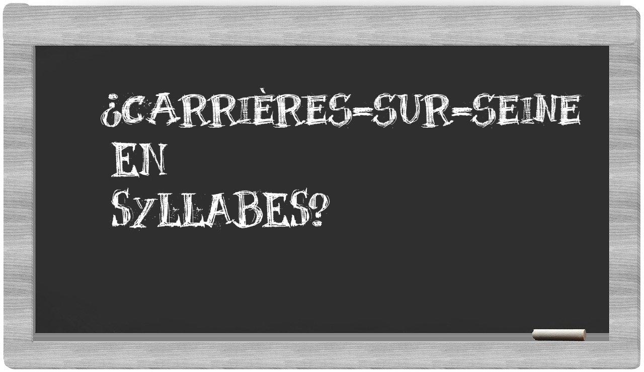 ¿Carrières-sur-Seine en sílabas?