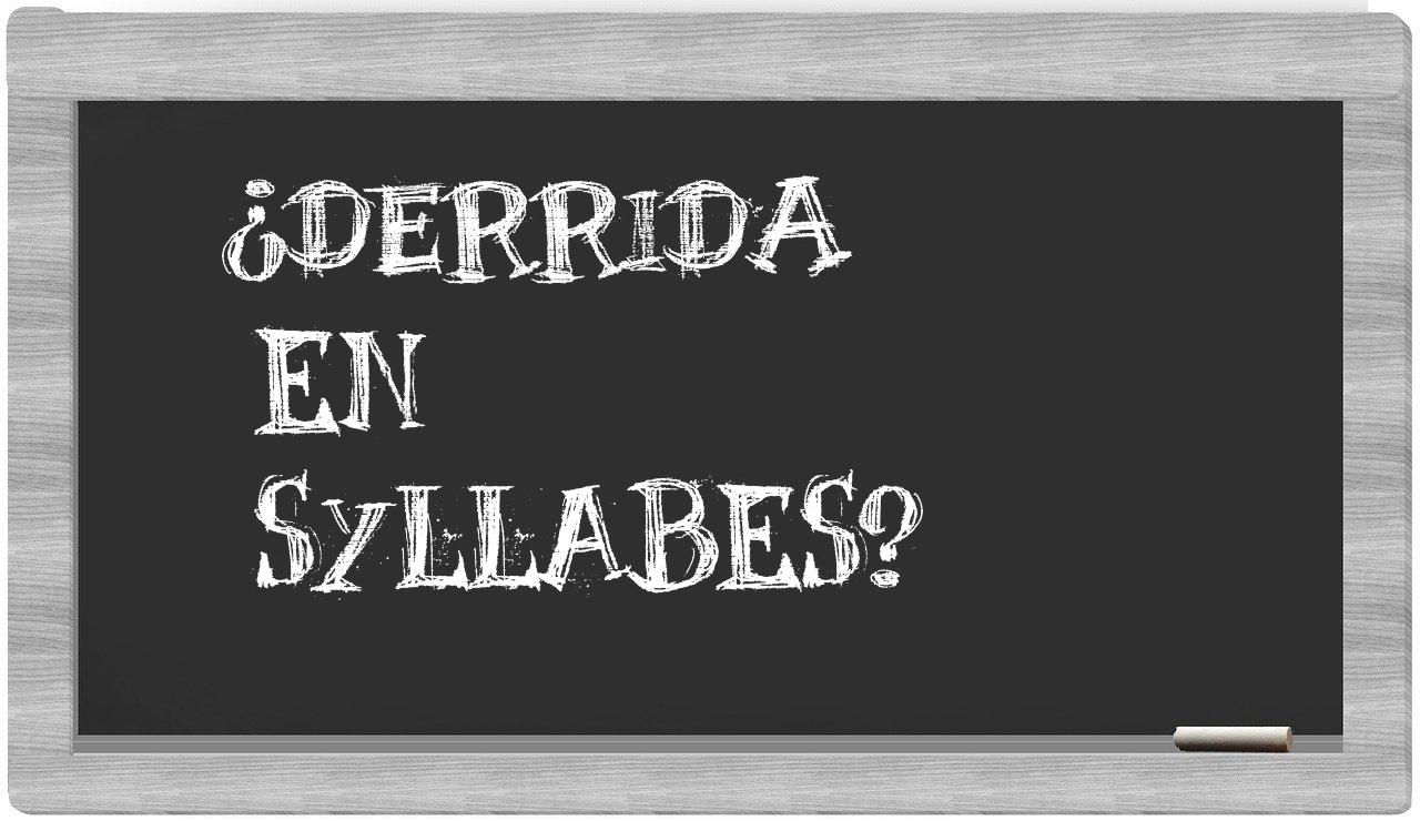 ¿Derrida en sílabas?