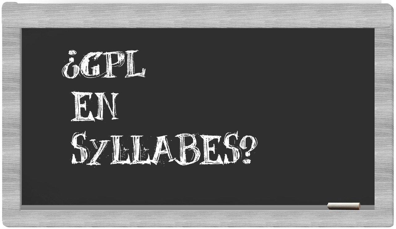 ¿GPL en sílabas?