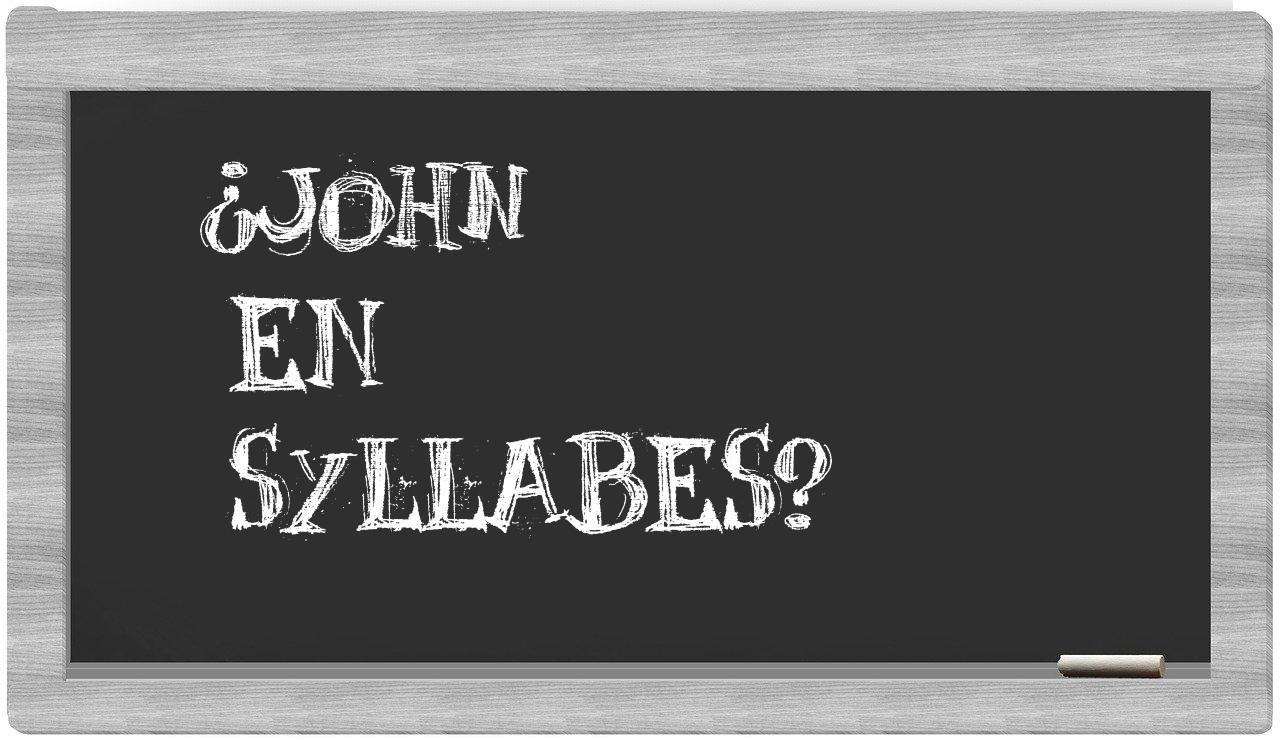 ¿John en sílabas?