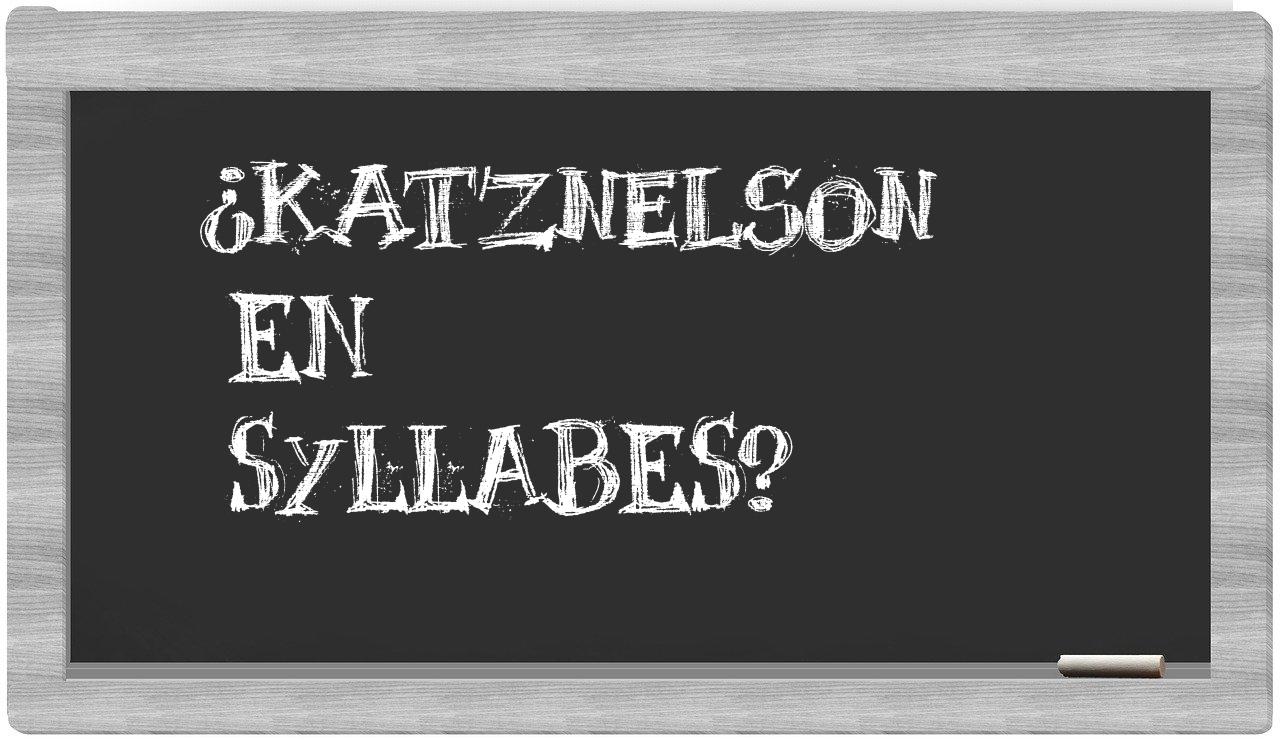 ¿Katznelson en sílabas?