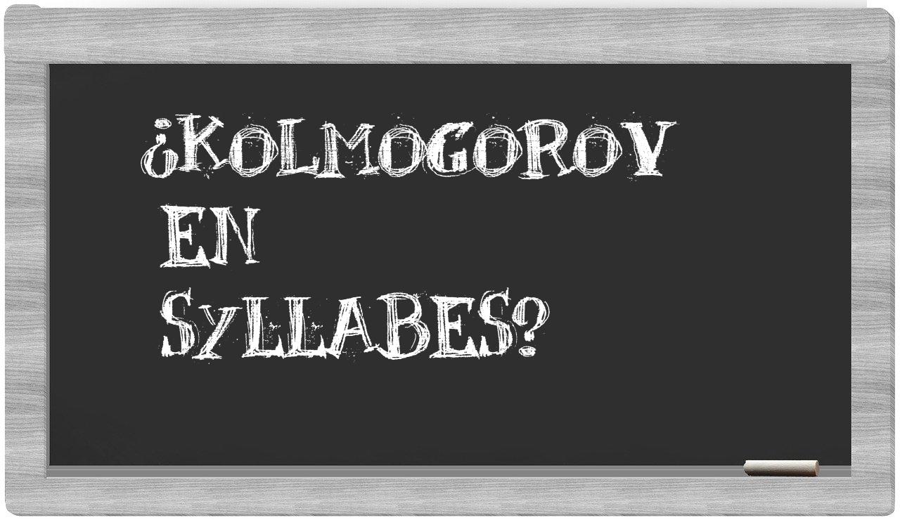 ¿Kolmogorov en sílabas?