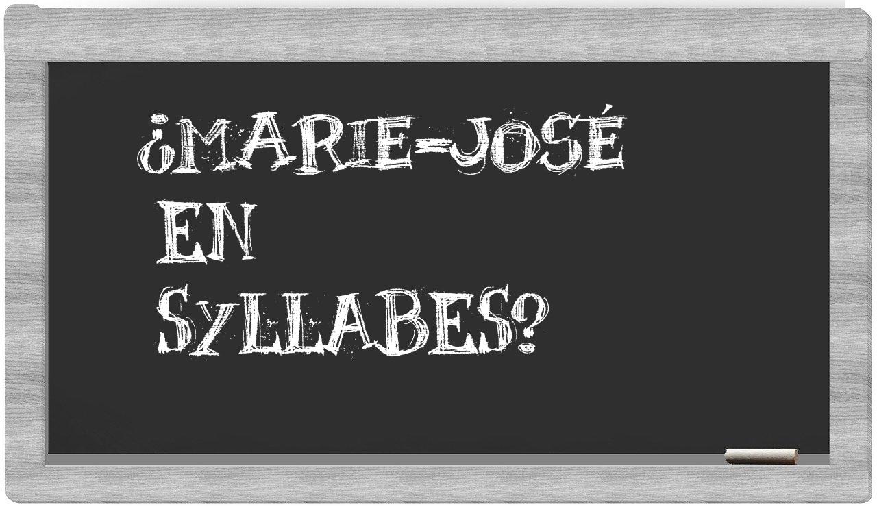 ¿Marie-José en sílabas?