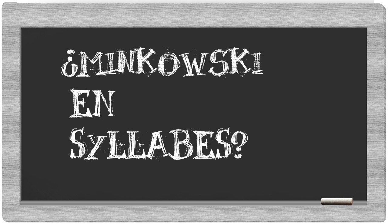 ¿Minkowski en sílabas?