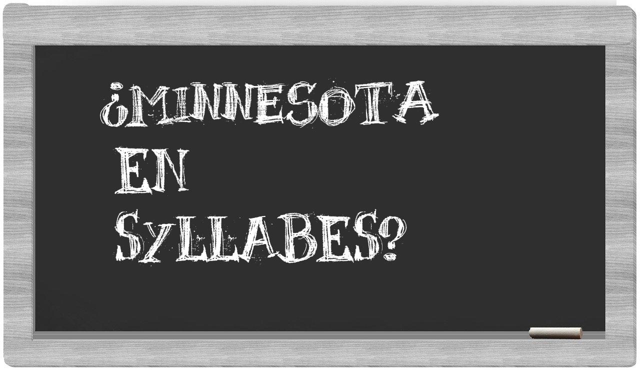 ¿Minnesota en sílabas?