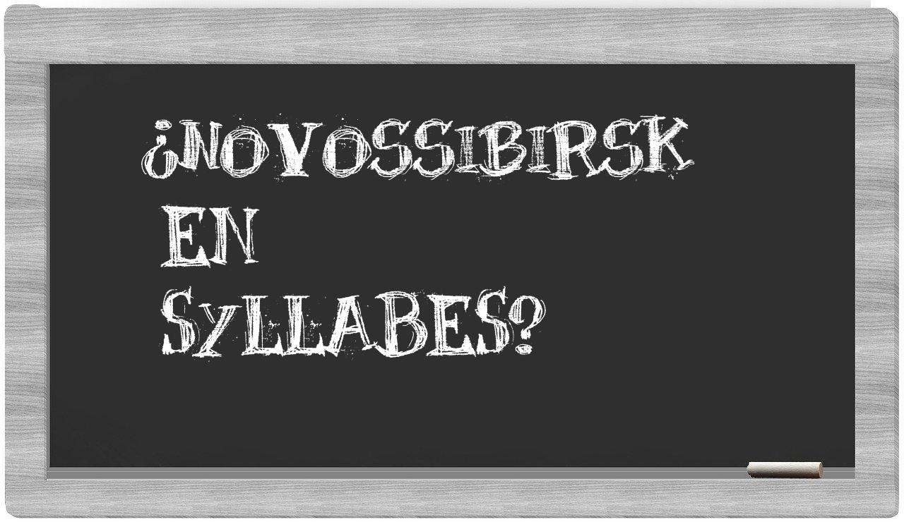 ¿Novossibirsk en sílabas?