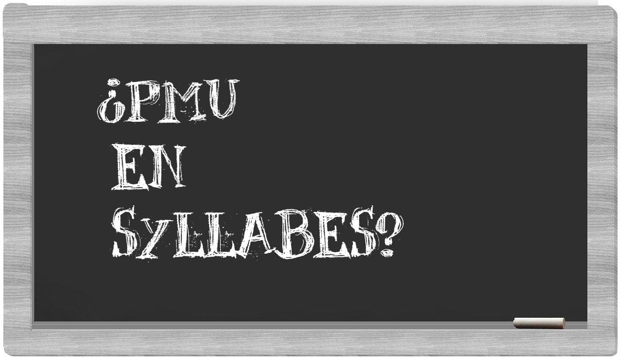 ¿PMU en sílabas?