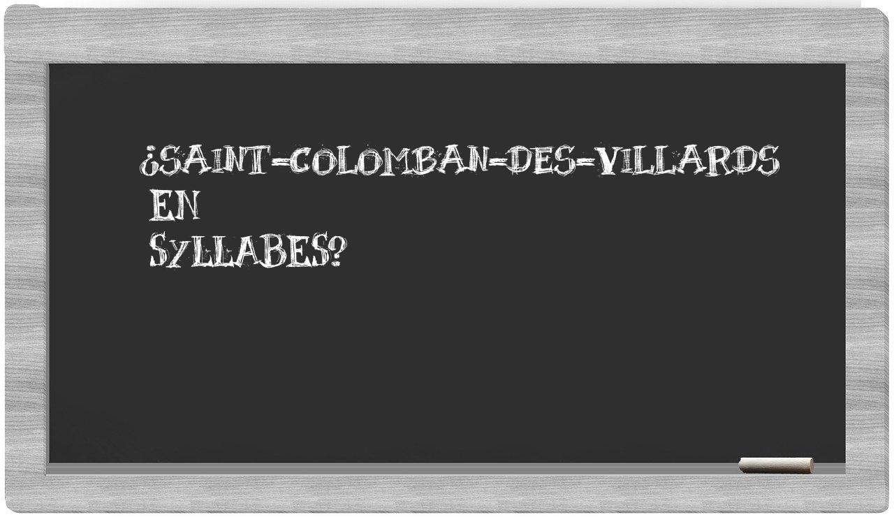 ¿Saint-Colomban-des-Villards en sílabas?