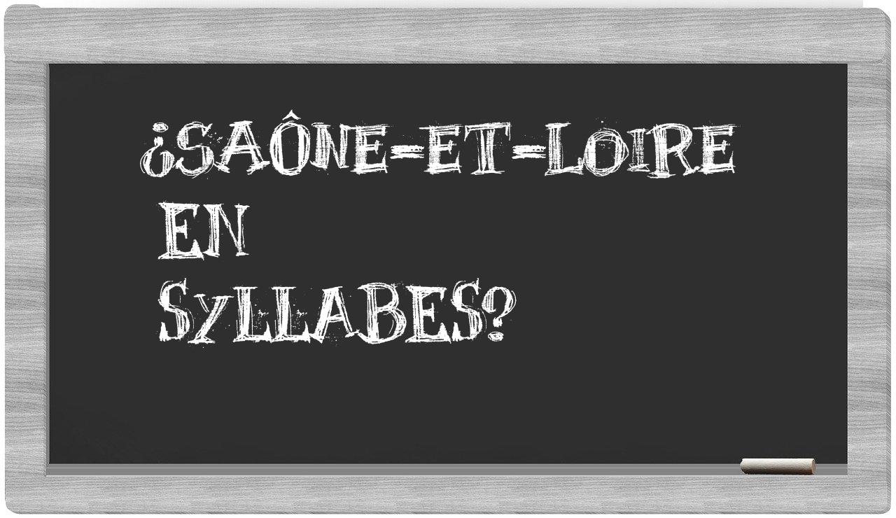 ¿Saône-et-Loire en sílabas?