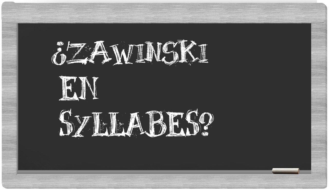 ¿Zawinski en sílabas?