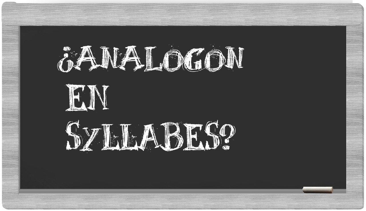 ¿analogon en sílabas?