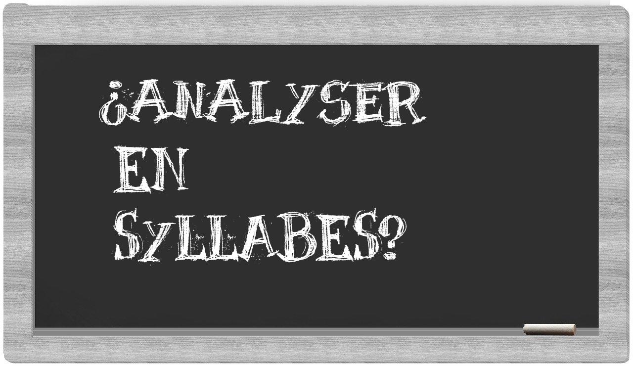 ¿analyser en sílabas?