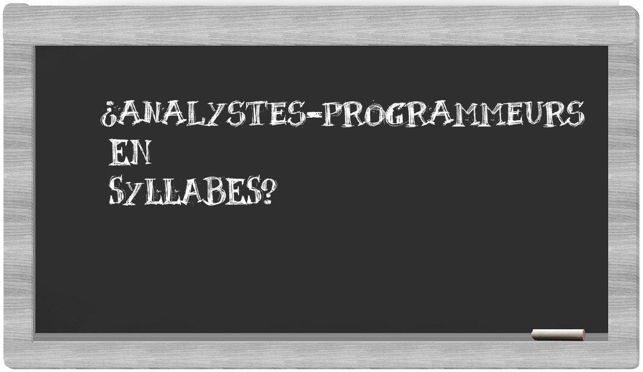 ¿analystes-programmeurs en sílabas?