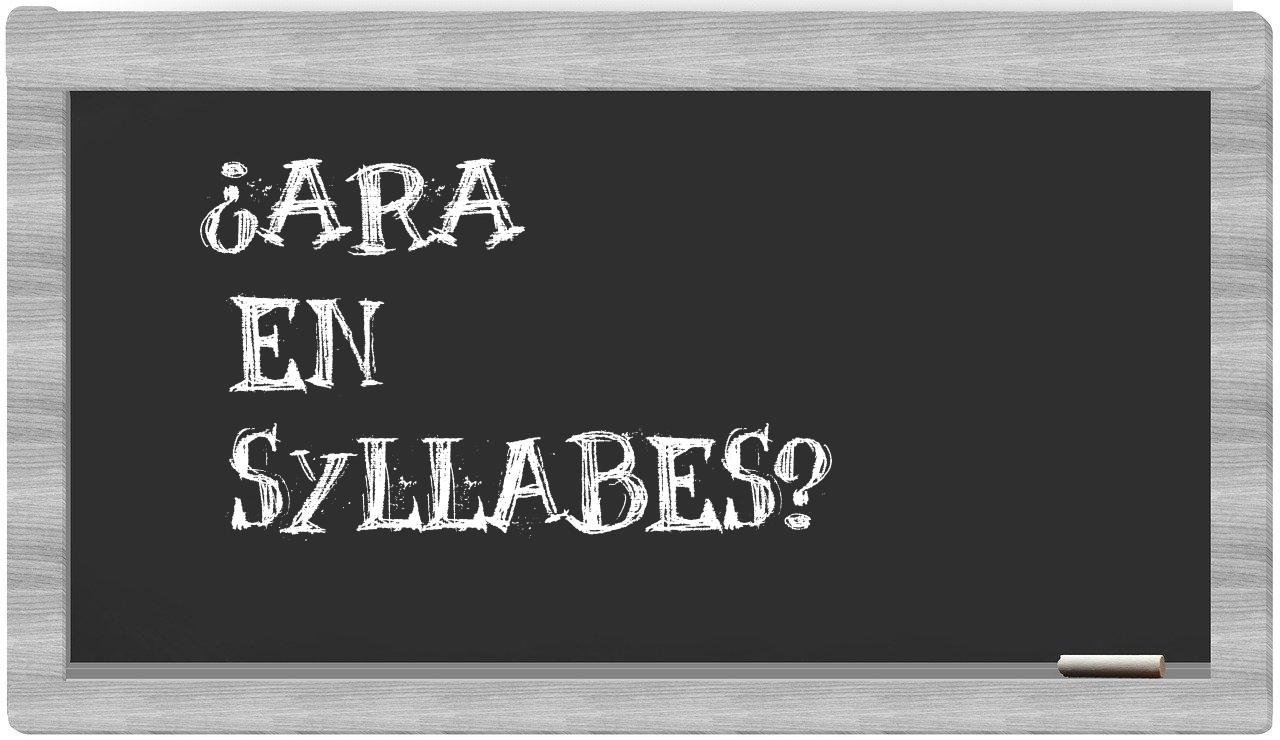 ¿ara en sílabas?