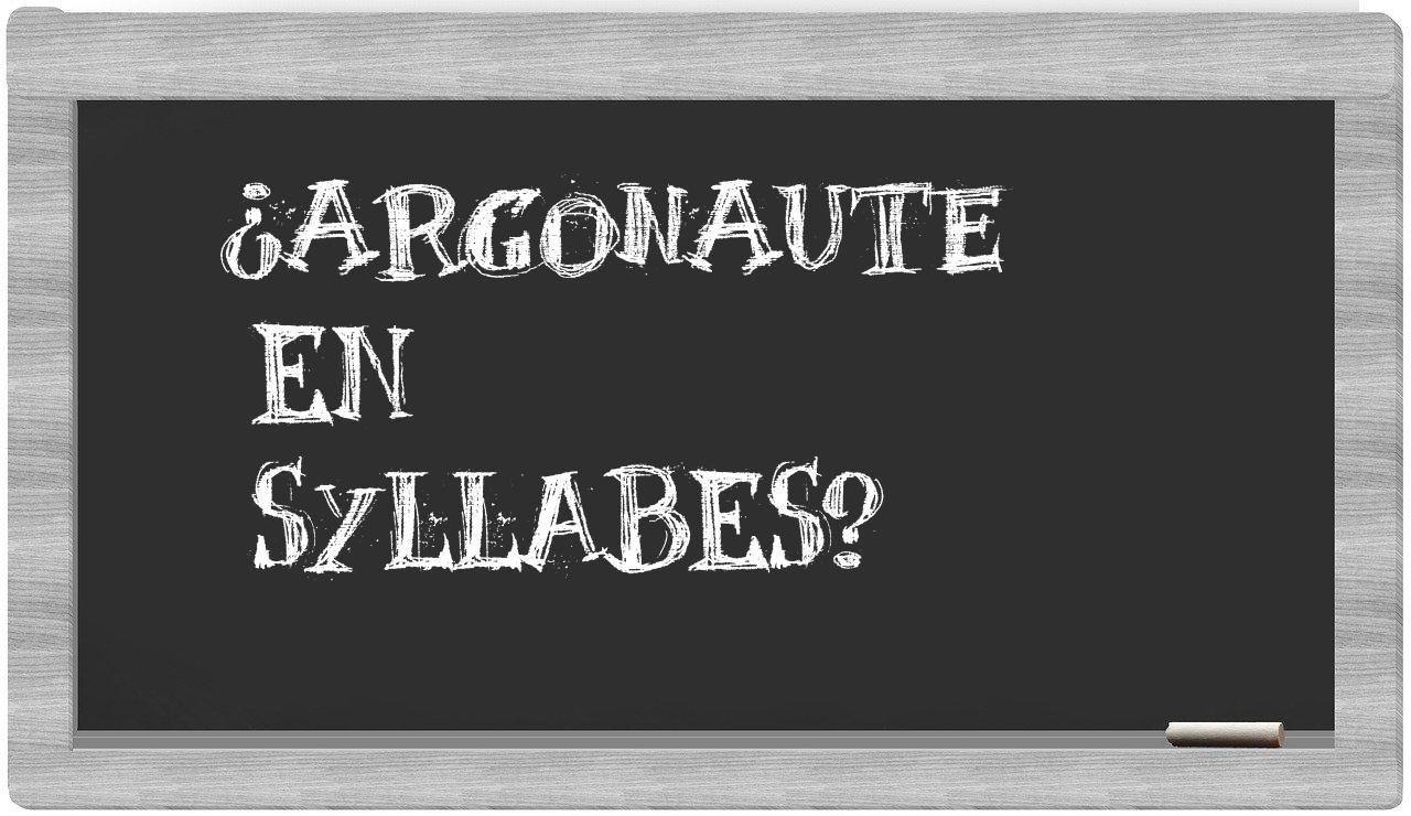 ¿argonaute en sílabas?