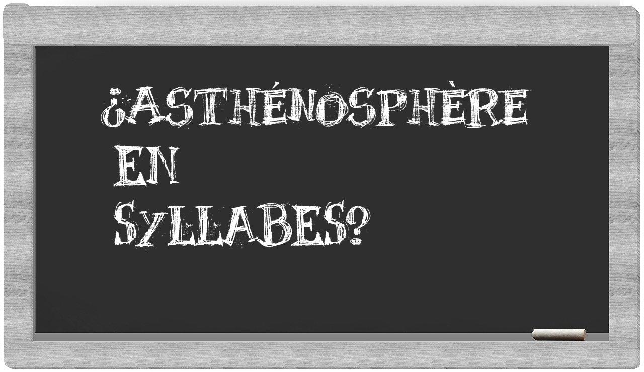 ¿asthénosphère en sílabas?