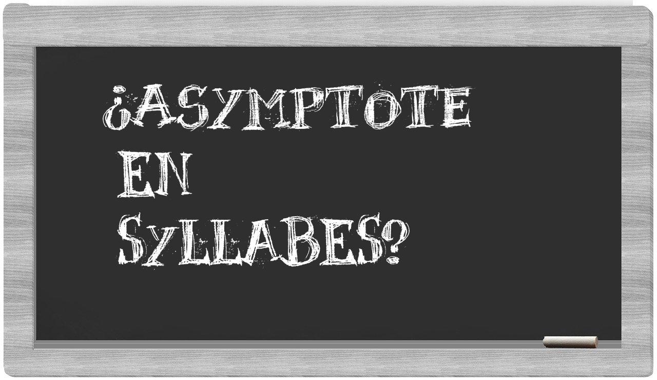 ¿asymptote en sílabas?