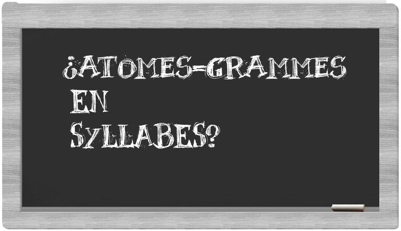 atomes-grammes in syllables
