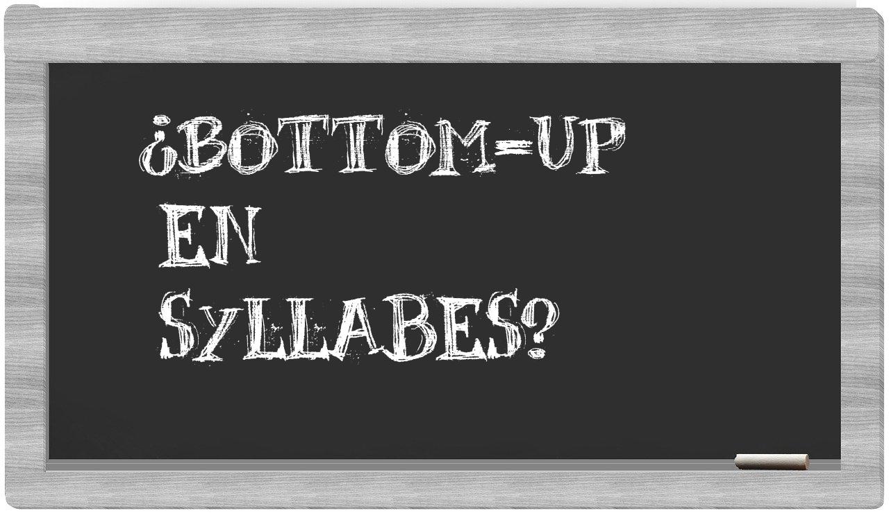 ¿bottom-up en sílabas?