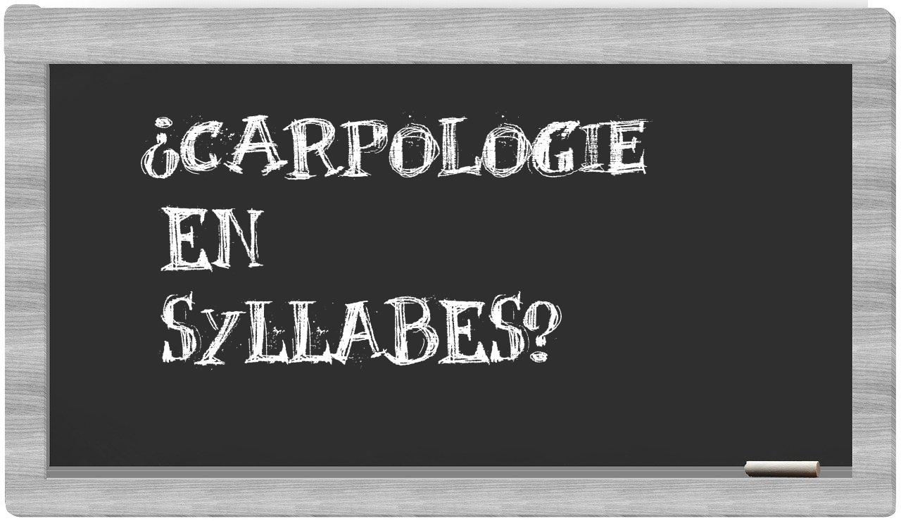 ¿carpologie en sílabas?