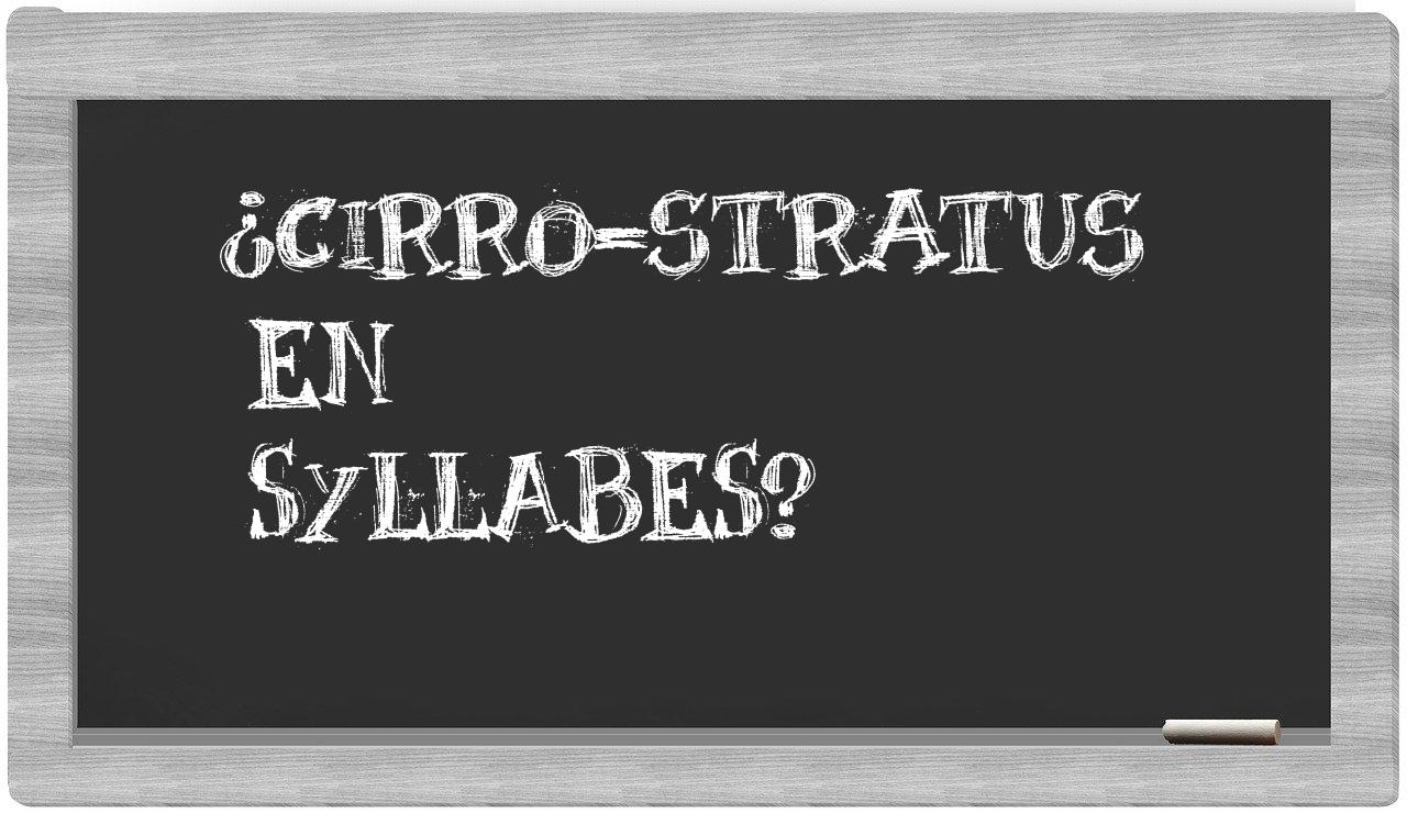 cirro-stratus in syllables
