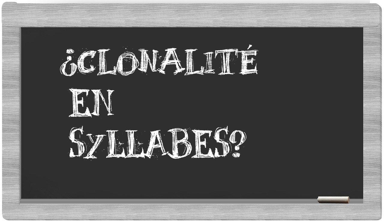 ¿clonalité en sílabas?