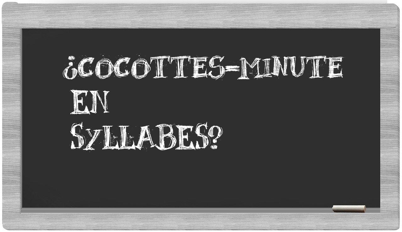 ¿cocottes-minute en sílabas?