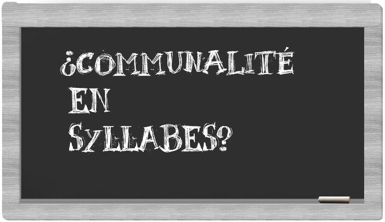 ¿communalité en sílabas?