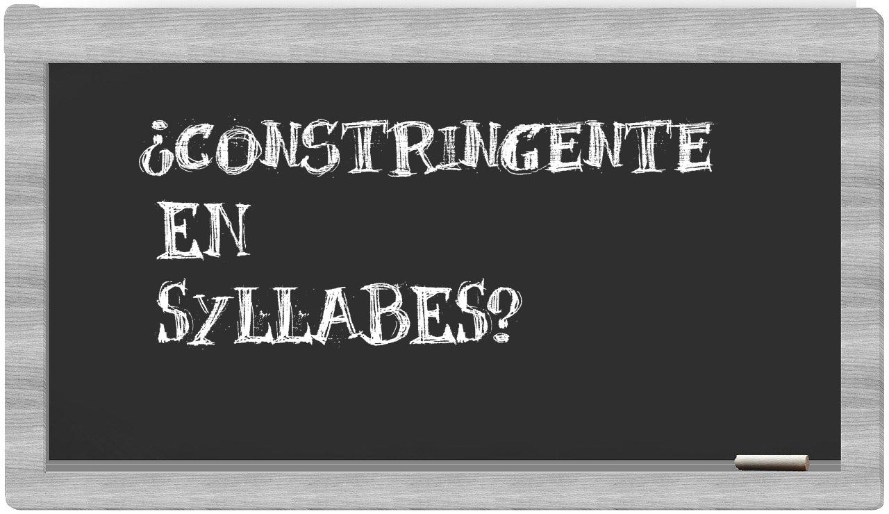 constringente in syllables