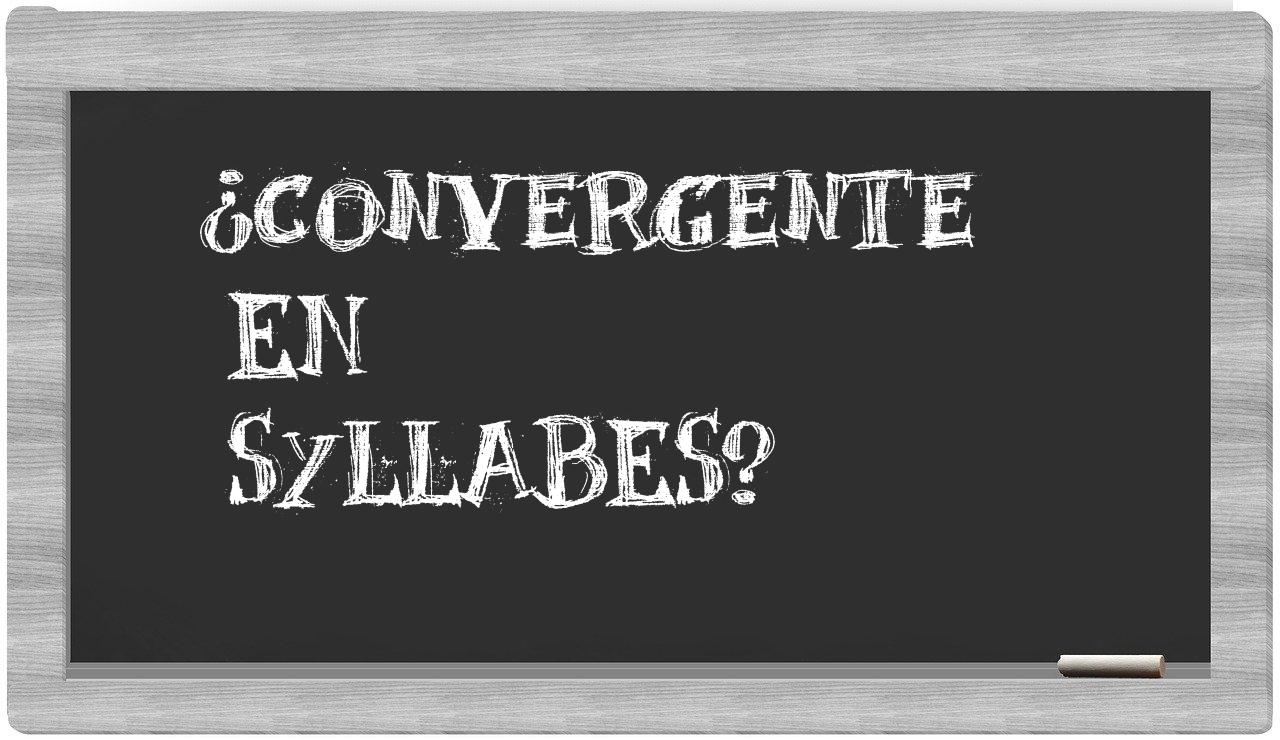convergente in syllables