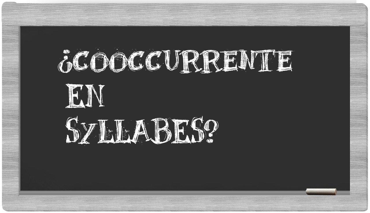 ¿cooccurrente en sílabas?