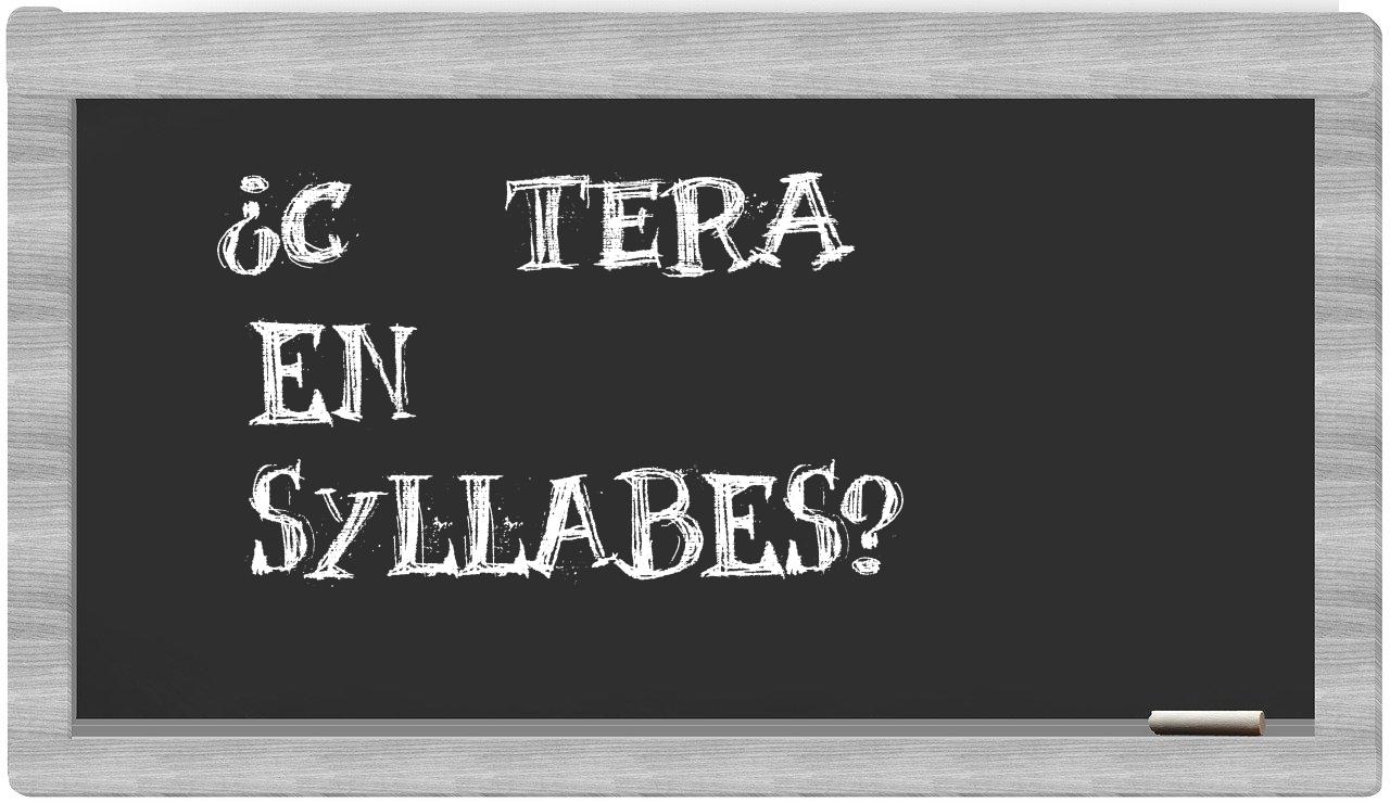 ¿cætera en sílabas?