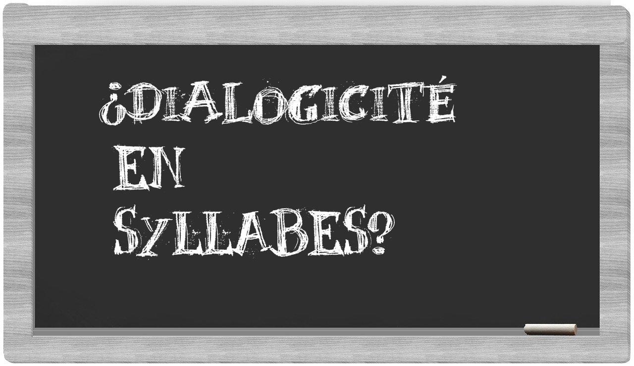 ¿dialogicité en sílabas?