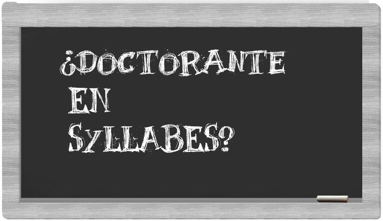 ¿doctorante en sílabas?