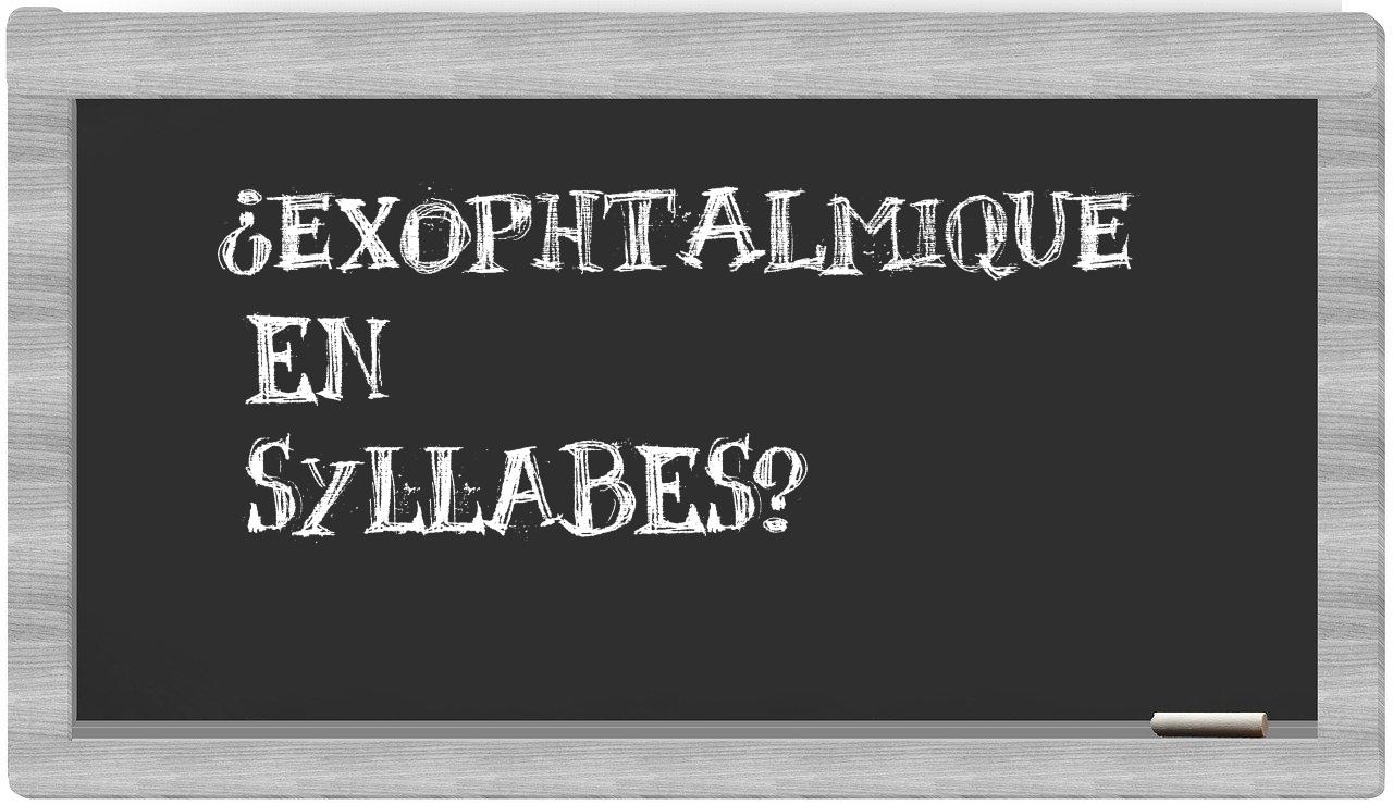 ¿exophtalmique en sílabas?