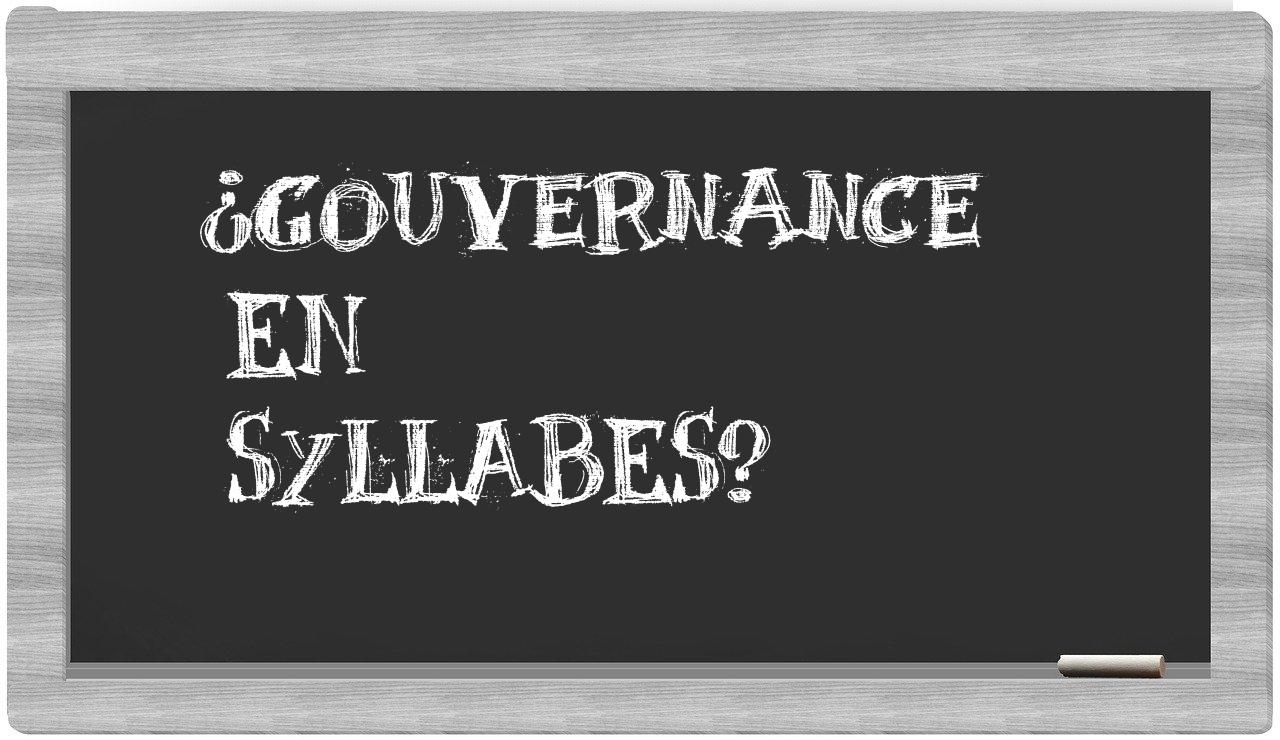 gouvernance in syllables