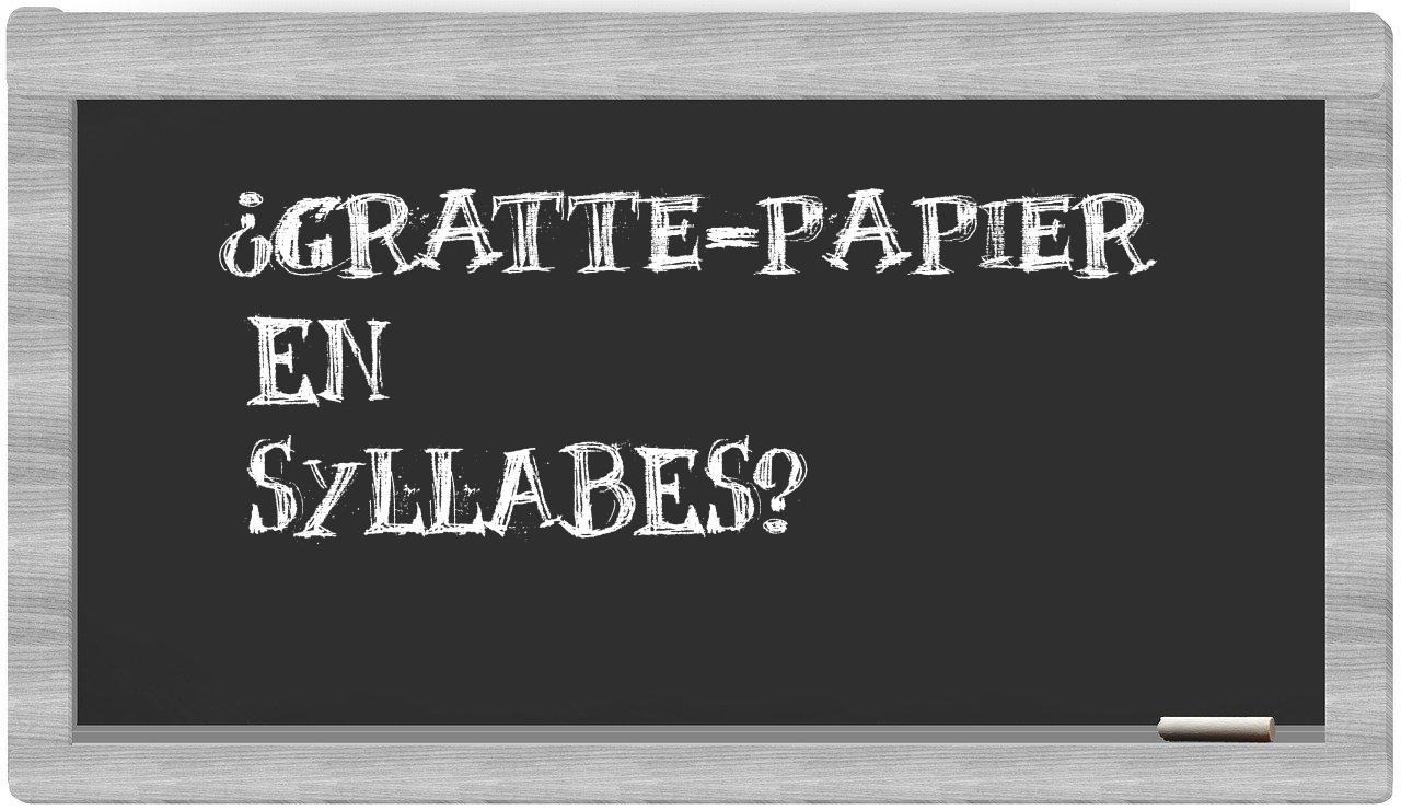 ¿gratte-papier en sílabas?