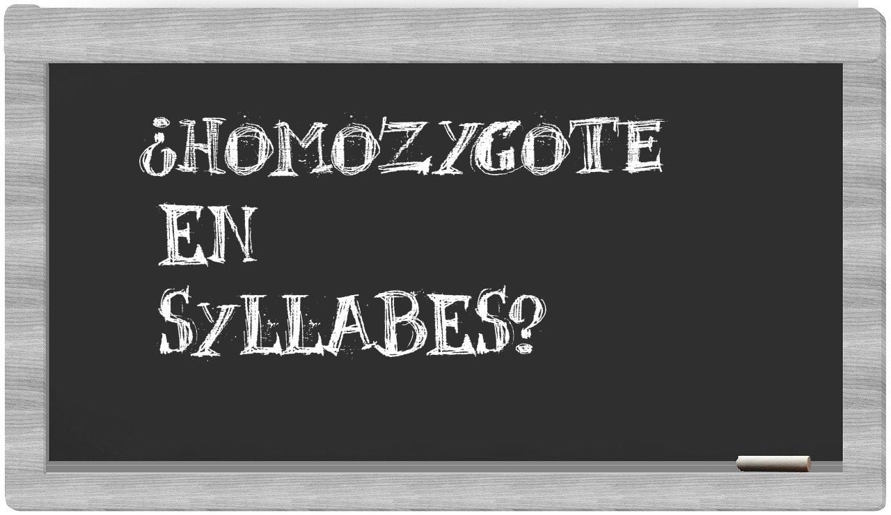 ¿homozygote en sílabas?