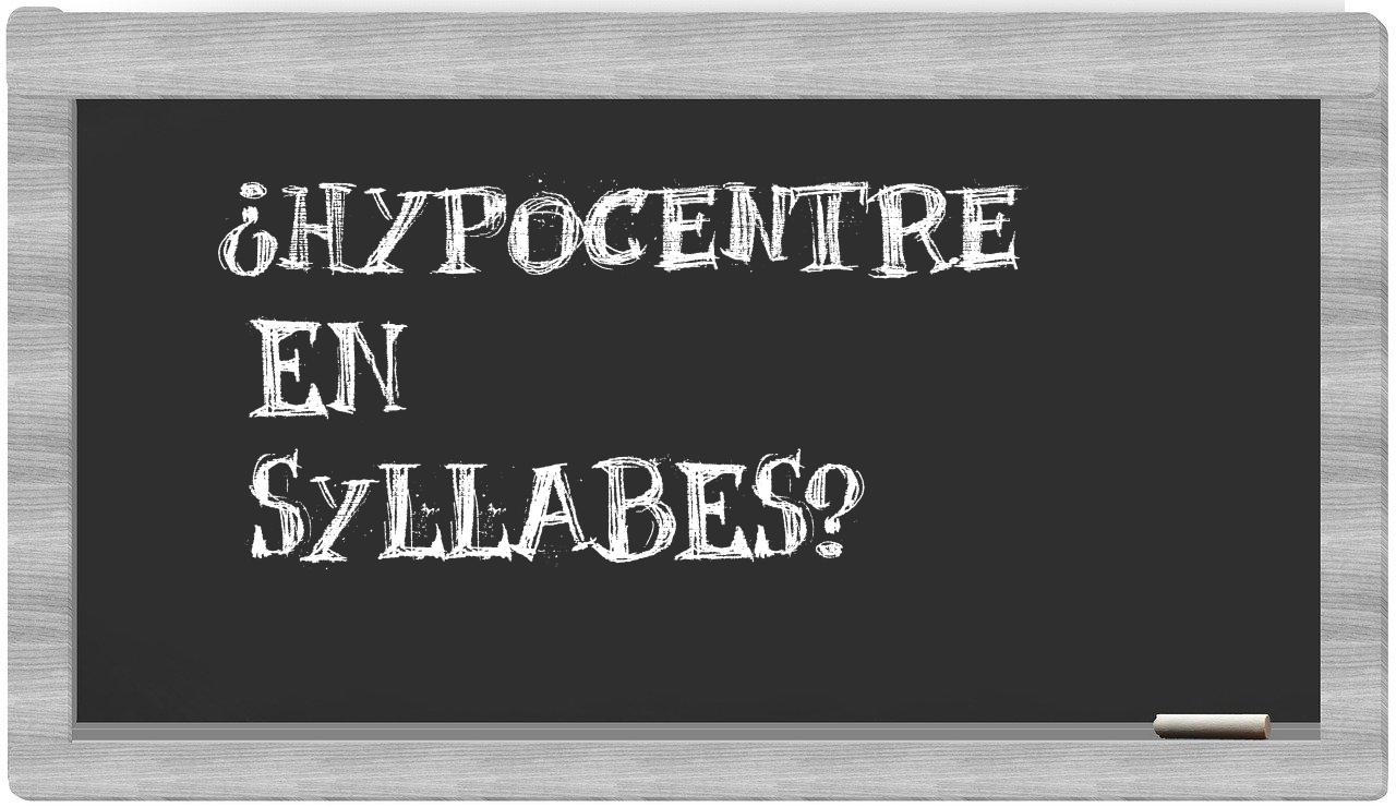 hypocentre in syllables