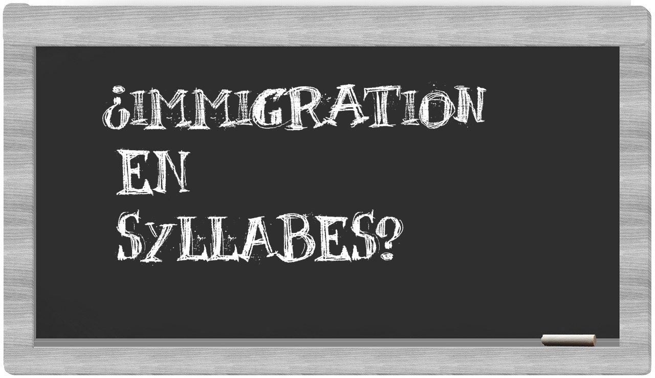 ¿immigration en sílabas?
