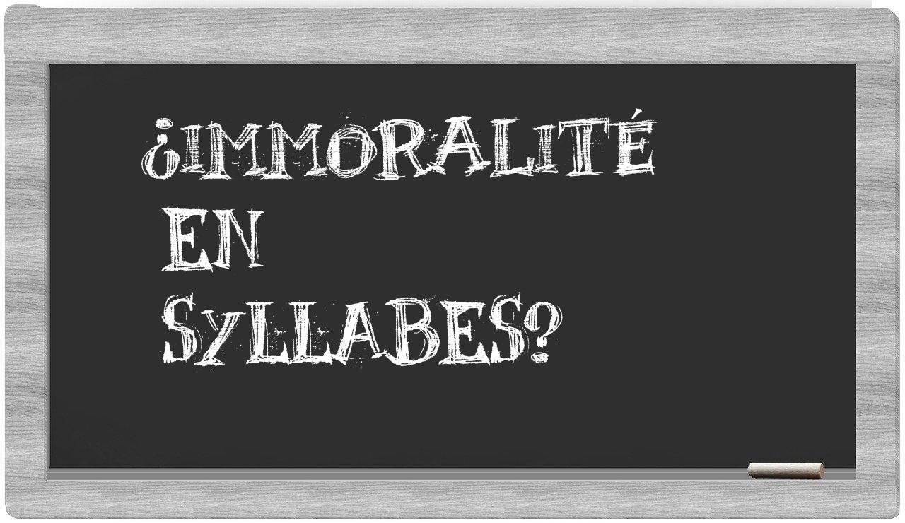 ¿immoralité en sílabas?