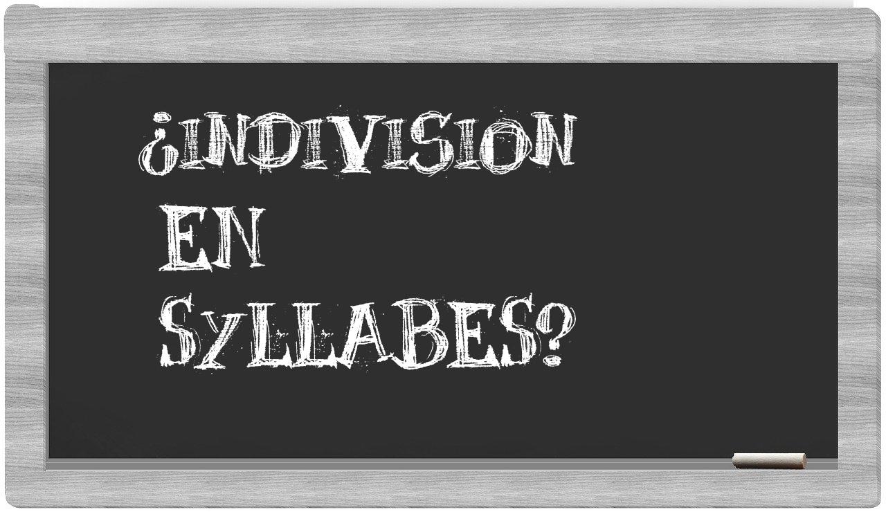 ¿indivision en sílabas?