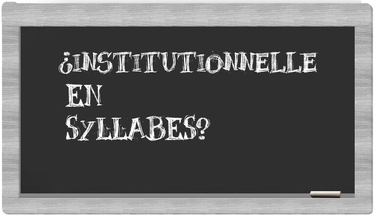 institutionnelle in syllables